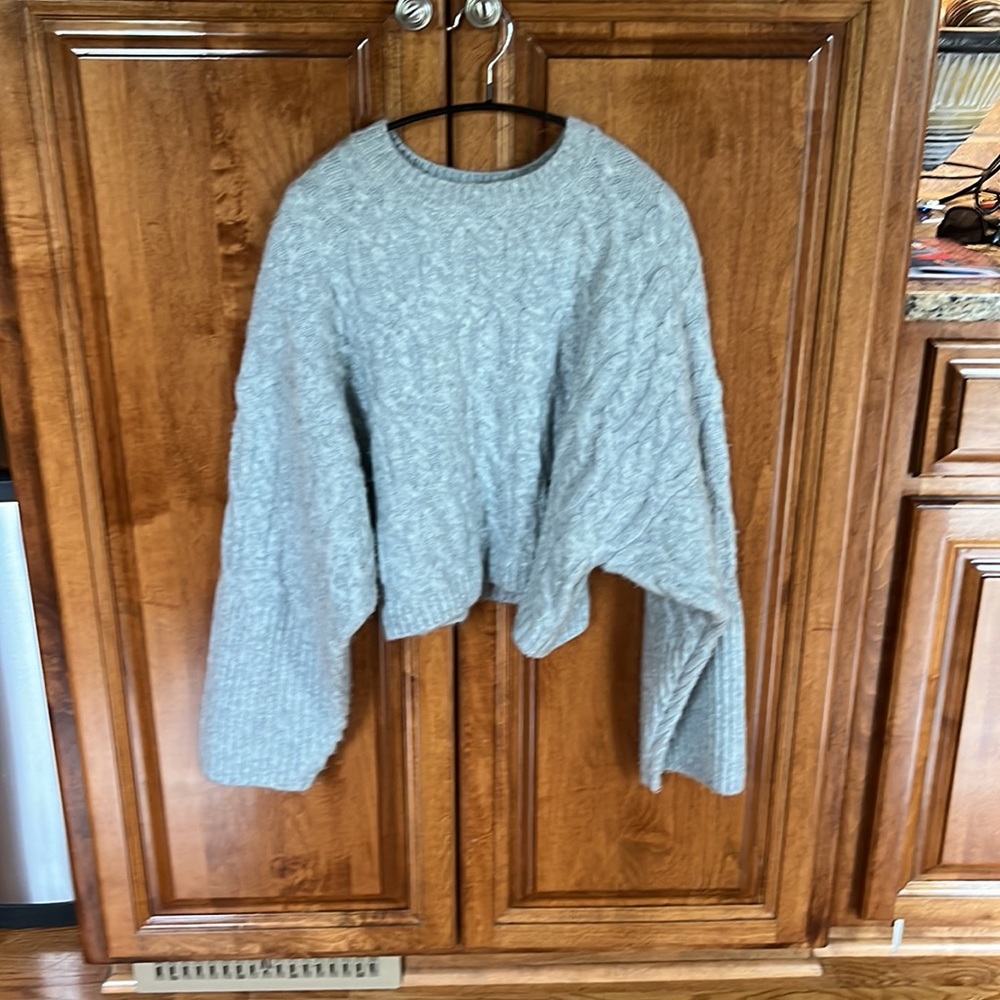 Gray Short TopShop Textured Sweater